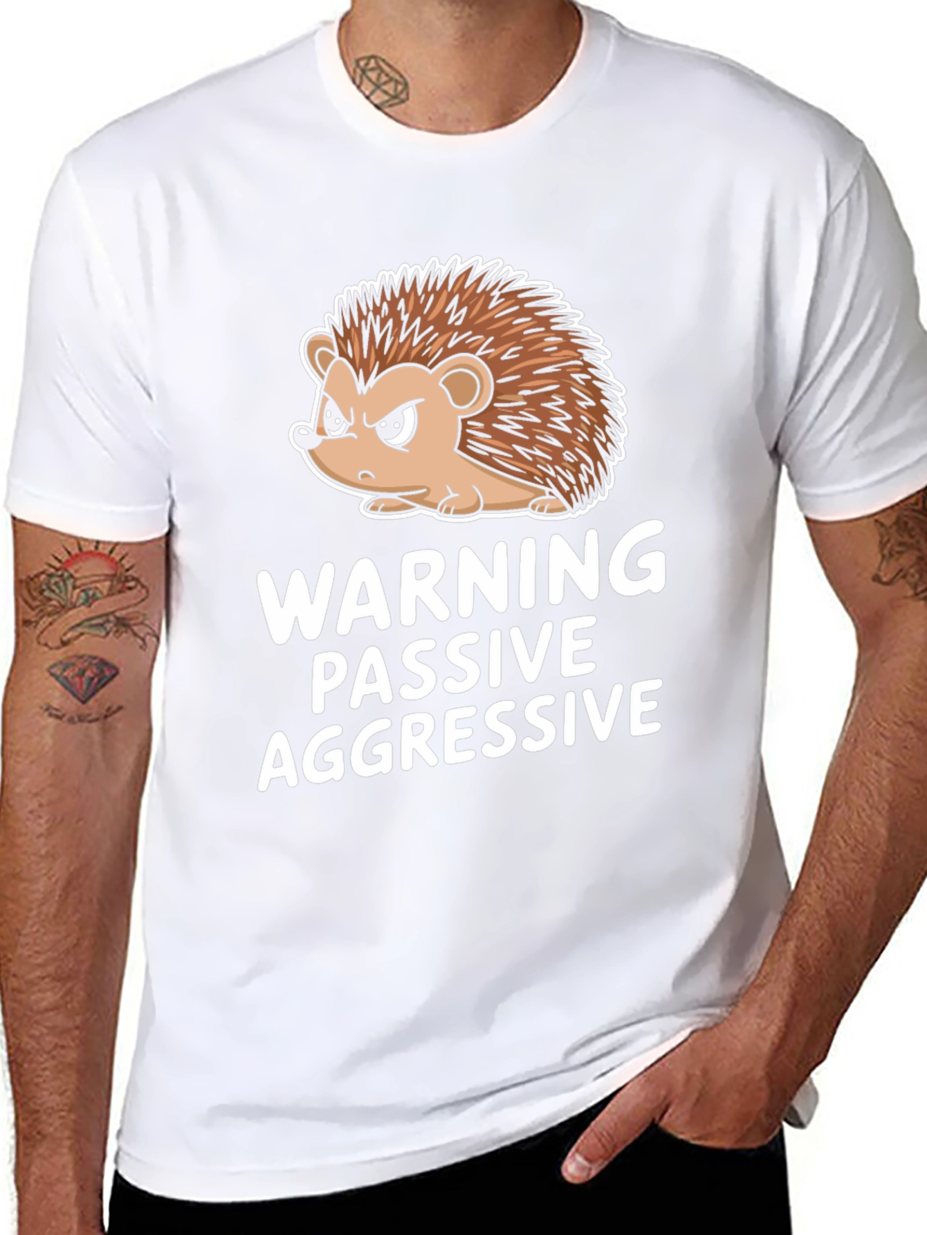 Warning Passive Aggressive Hedgehog Funny T-Shirt