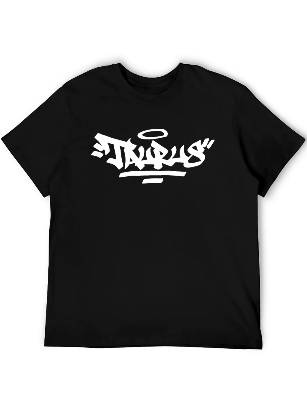 Urban Style Black T-Shirt with White Graphic Print