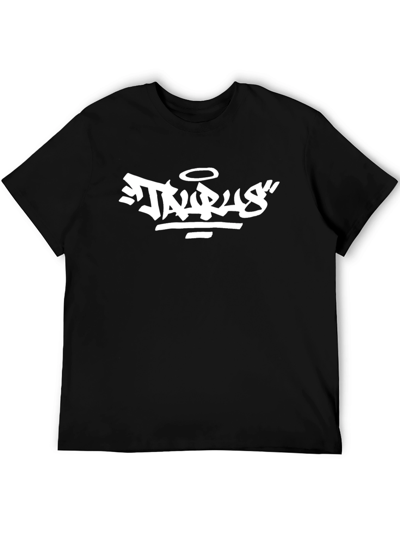 Urban Style Black T-Shirt with White Graphic Print