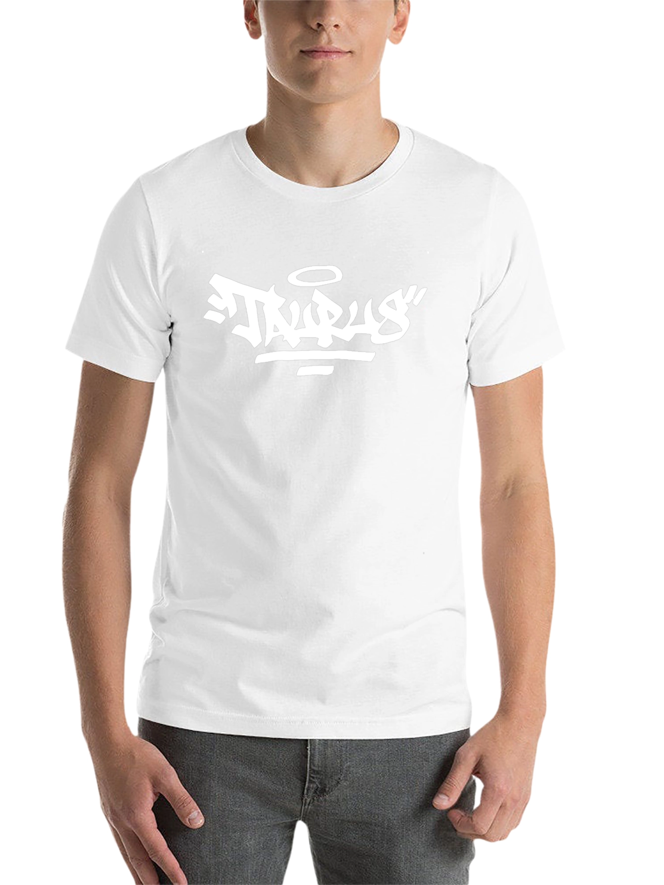 Urban Style Black T-Shirt with White Graphic Print