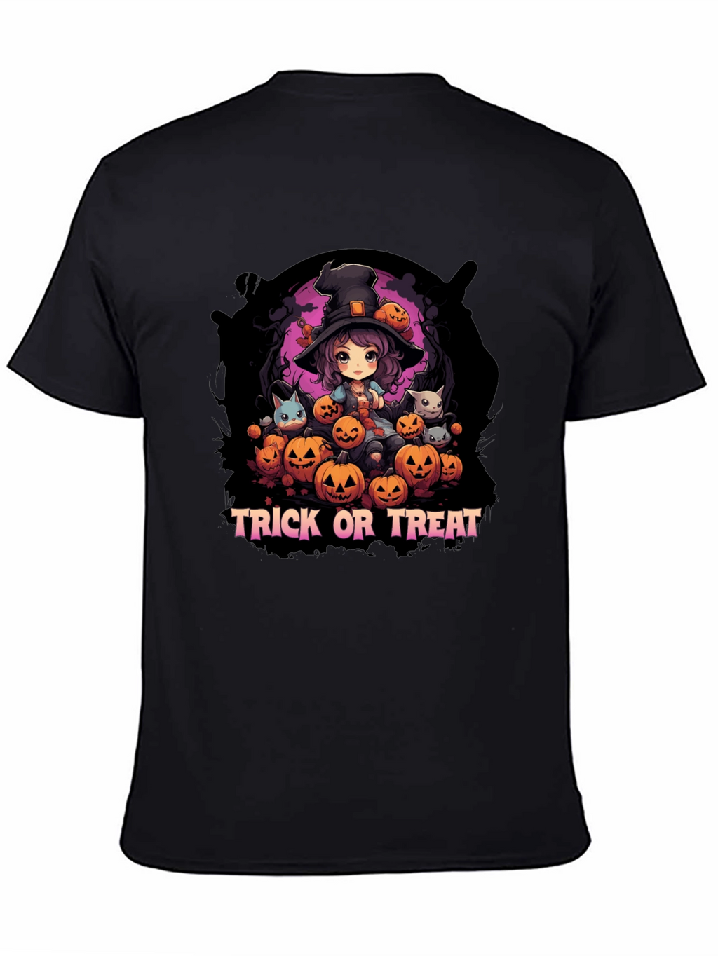 Halloween Witch & Pumpkins Graphic Tee