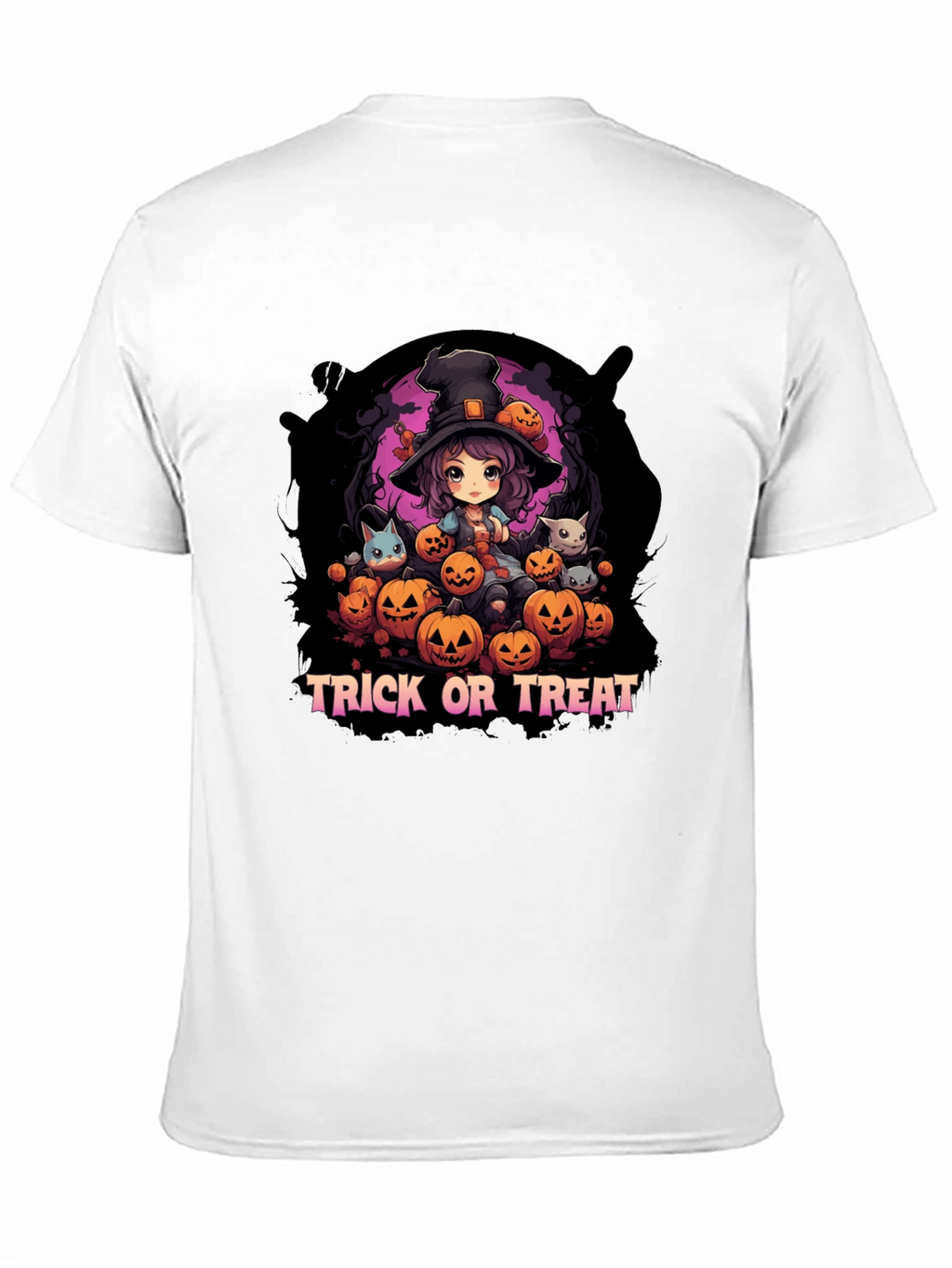 Halloween Witch & Pumpkins Graphic Tee