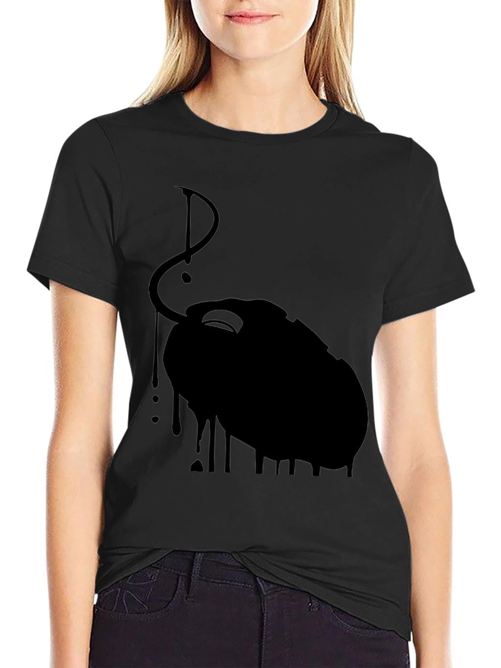 Black Dripping Mouse Graphic Tee