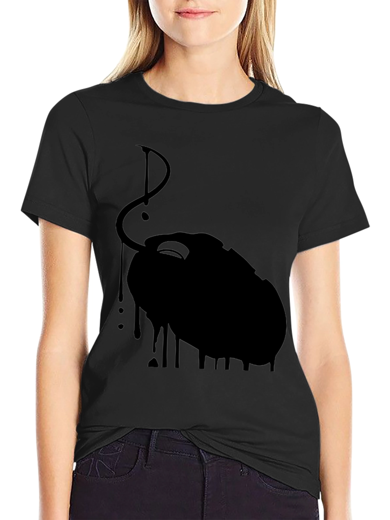 Black Dripping Mouse Graphic Tee