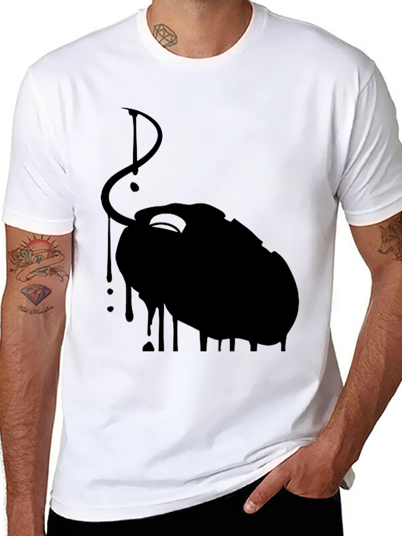 Black Dripping Mouse Graphic Tee