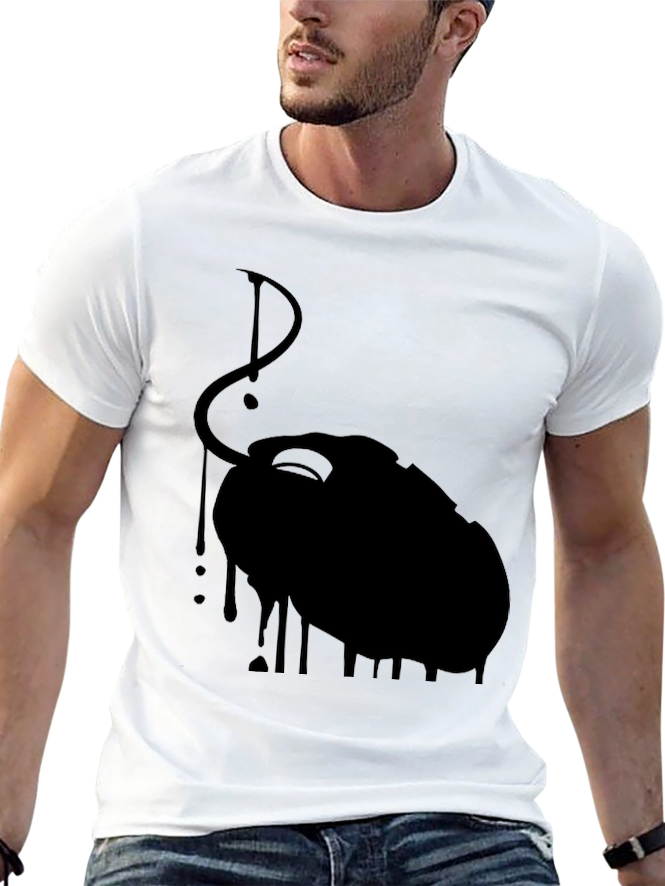 Black Dripping Mouse Graphic Tee