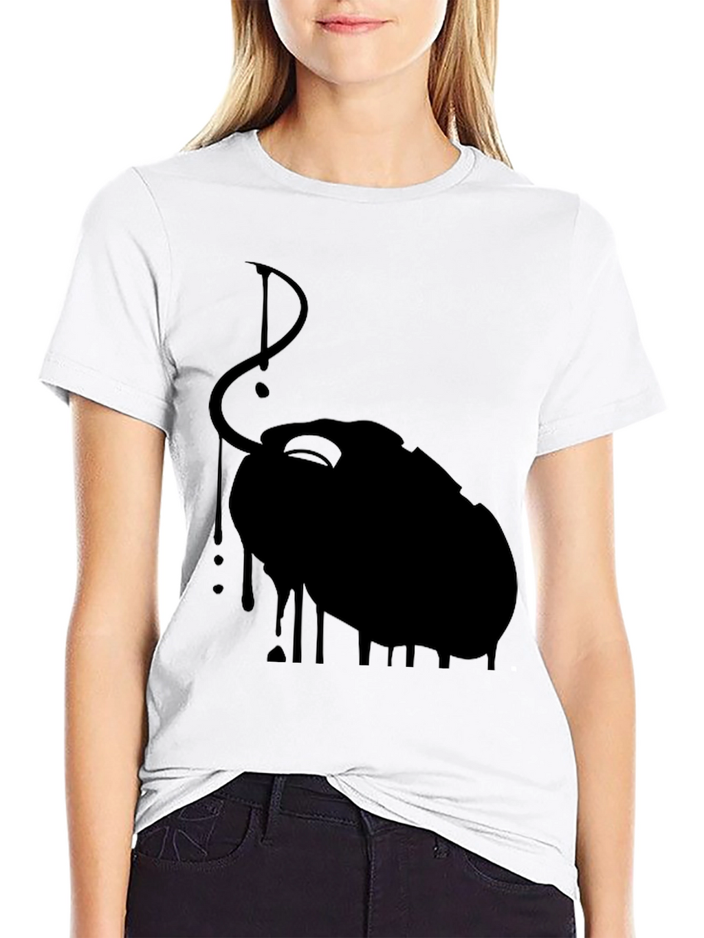 Black Dripping Mouse Graphic Tee