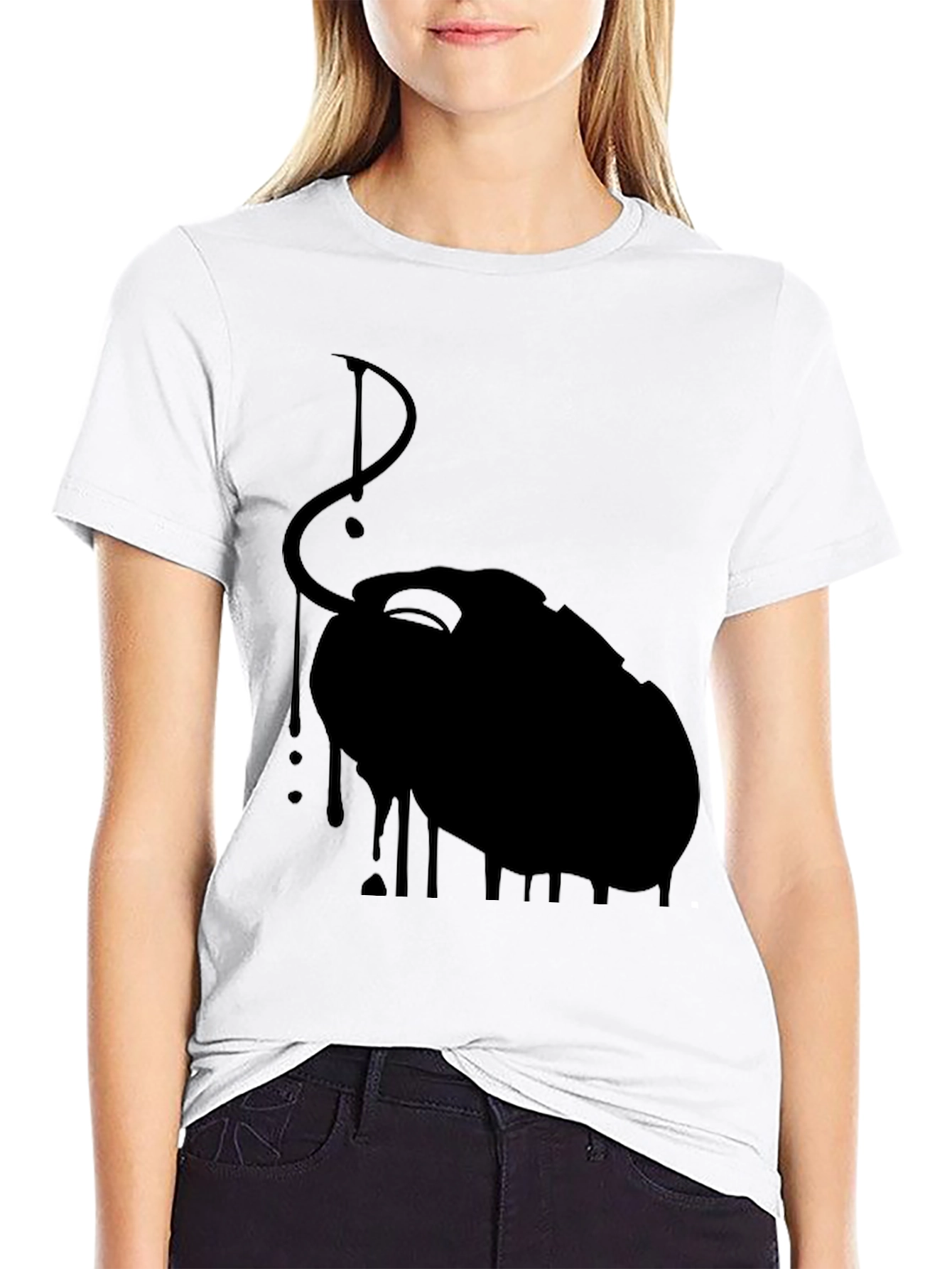 Black Dripping Mouse Graphic Tee