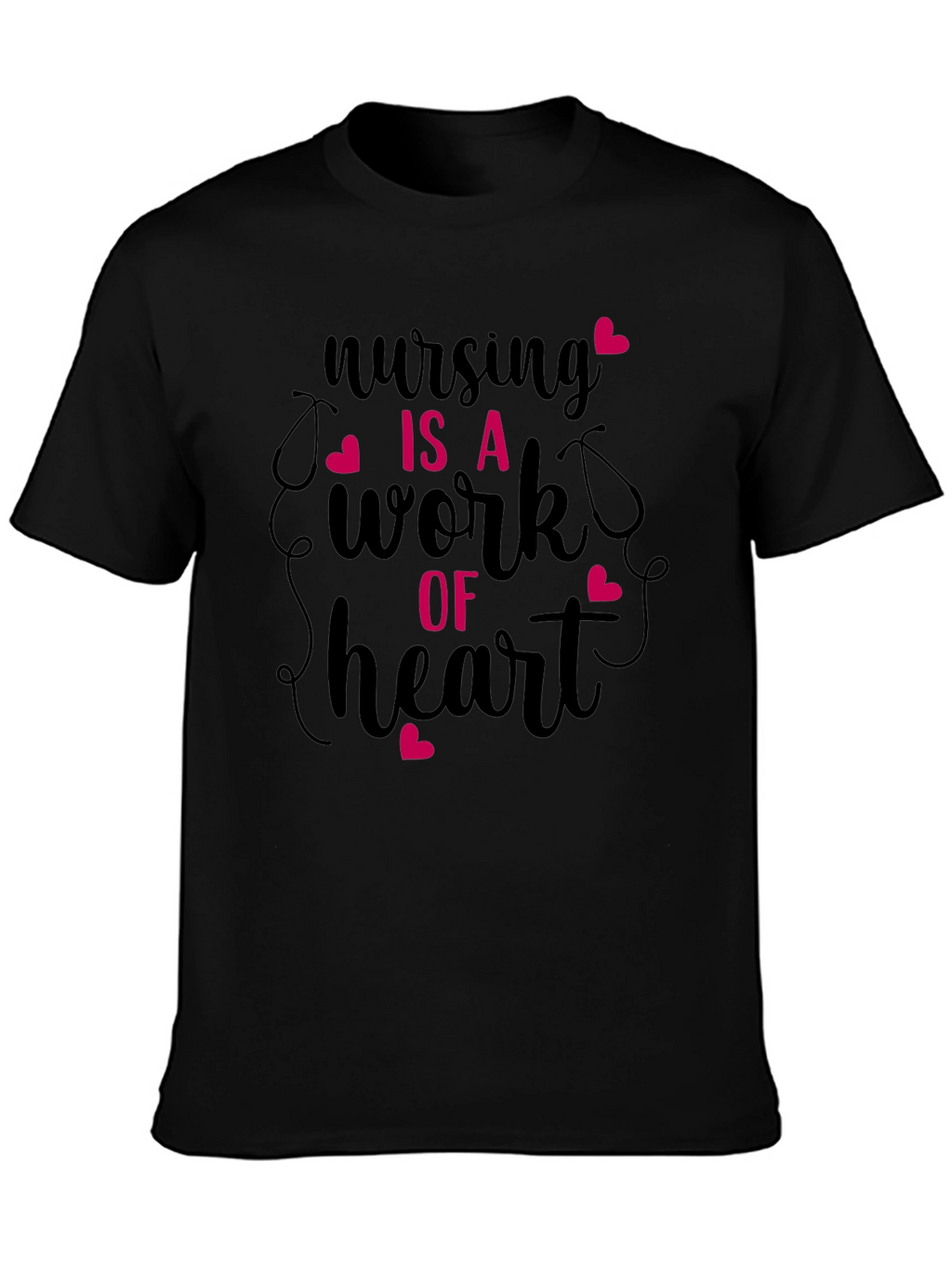 Nursing Is A Work Of Heart Graphic Tee