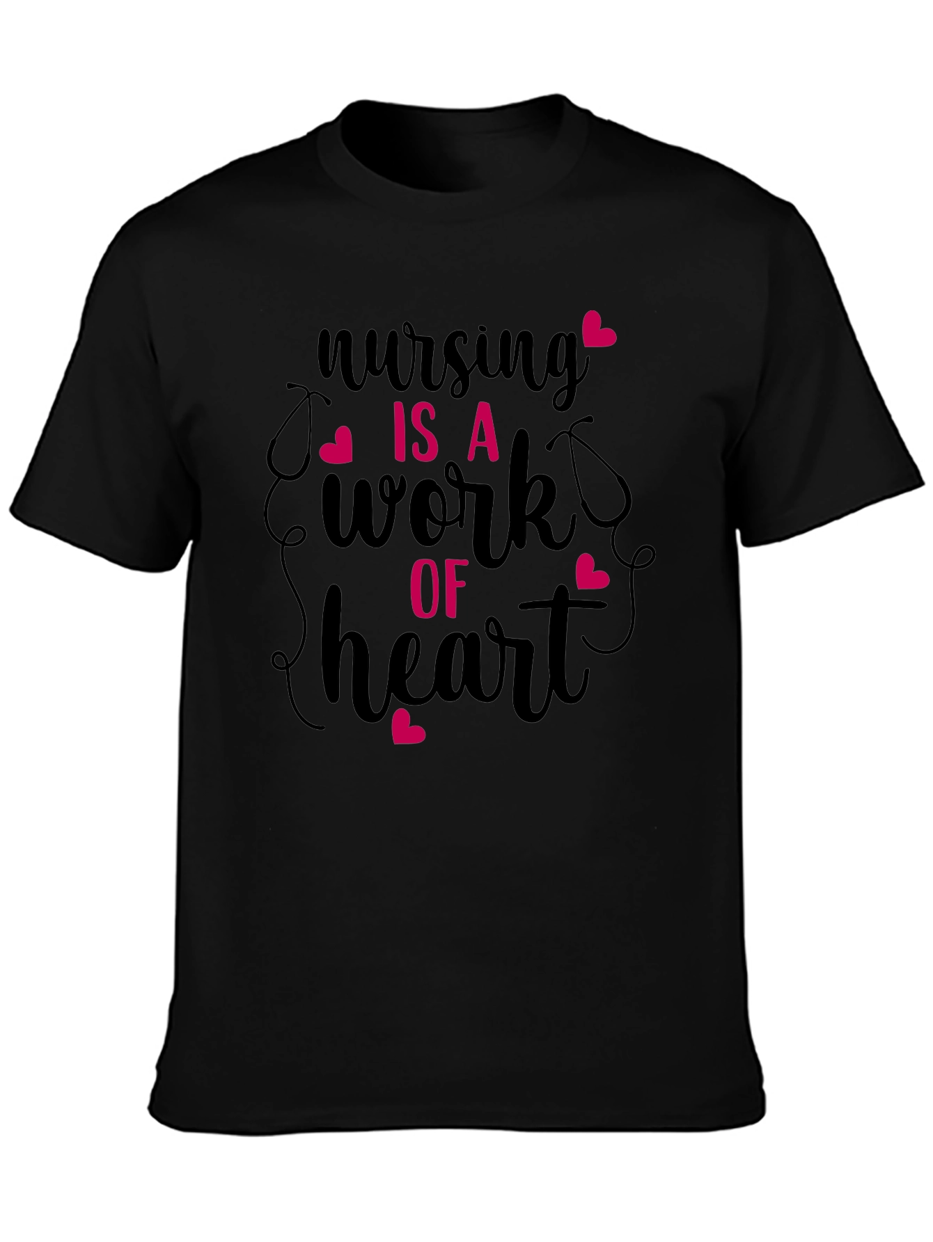Nursing Is A Work Of Heart Graphic Tee