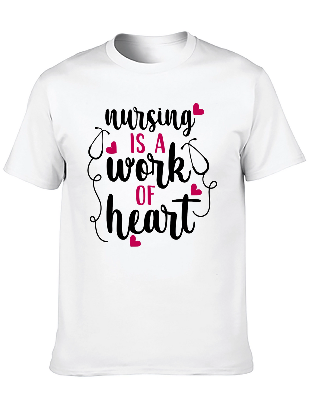 Nursing Is A Work Of Heart Graphic Tee