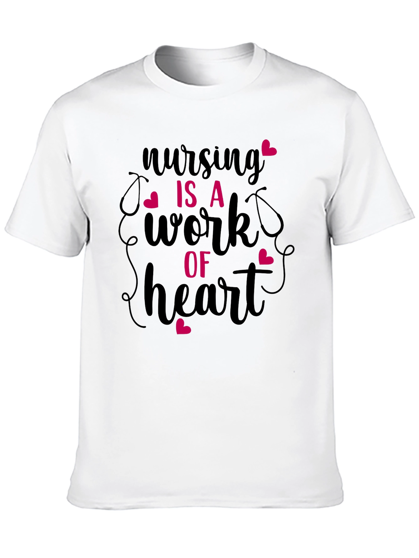 Nursing Is A Work Of Heart Graphic Tee