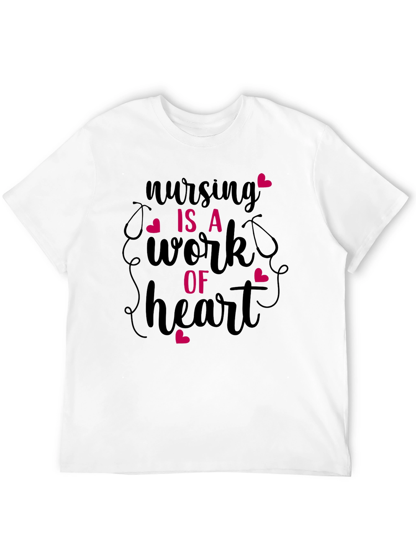 Nursing Is A Work Of Heart Graphic Tee