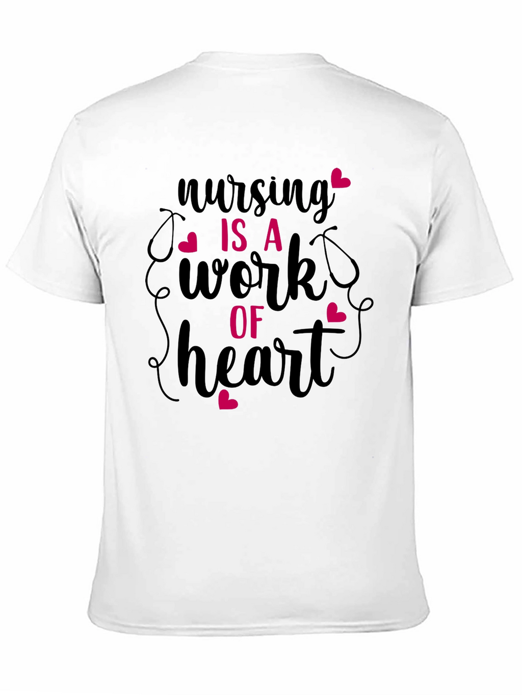 Nursing Is A Work Of Heart Graphic Tee