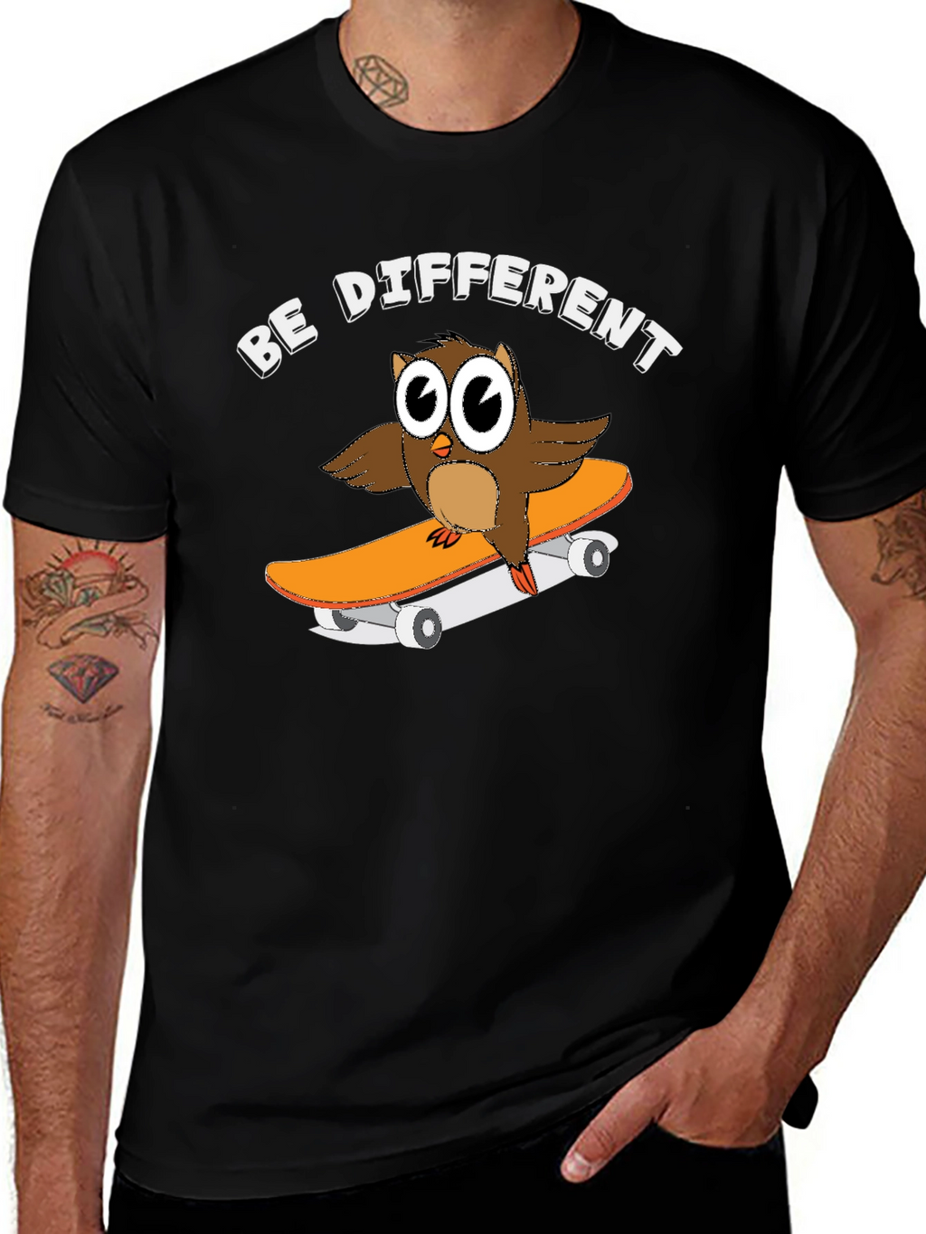 Be Different Owl Skateboard Graphic Tee