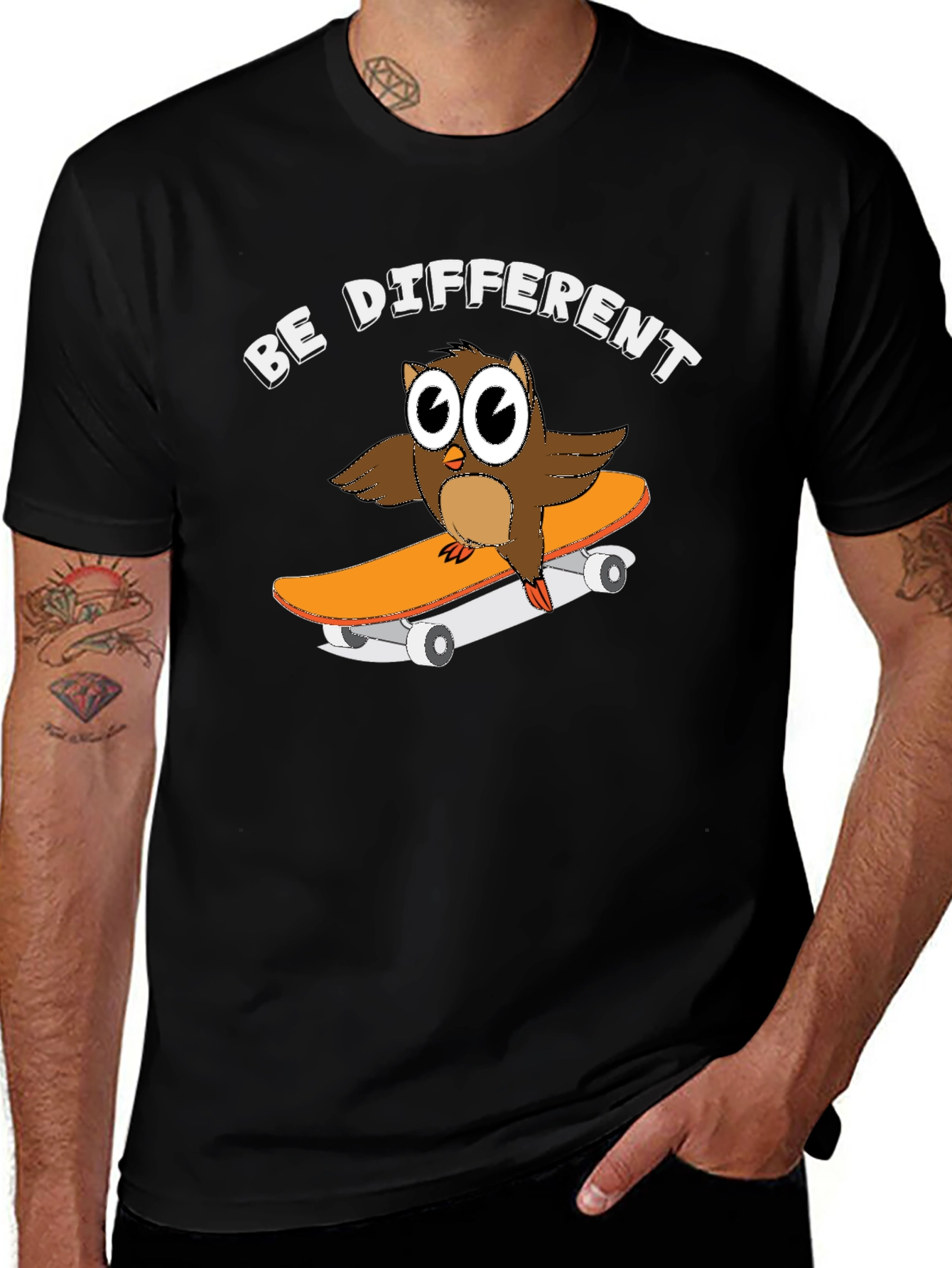 Be Different Owl Skateboard Graphic Tee