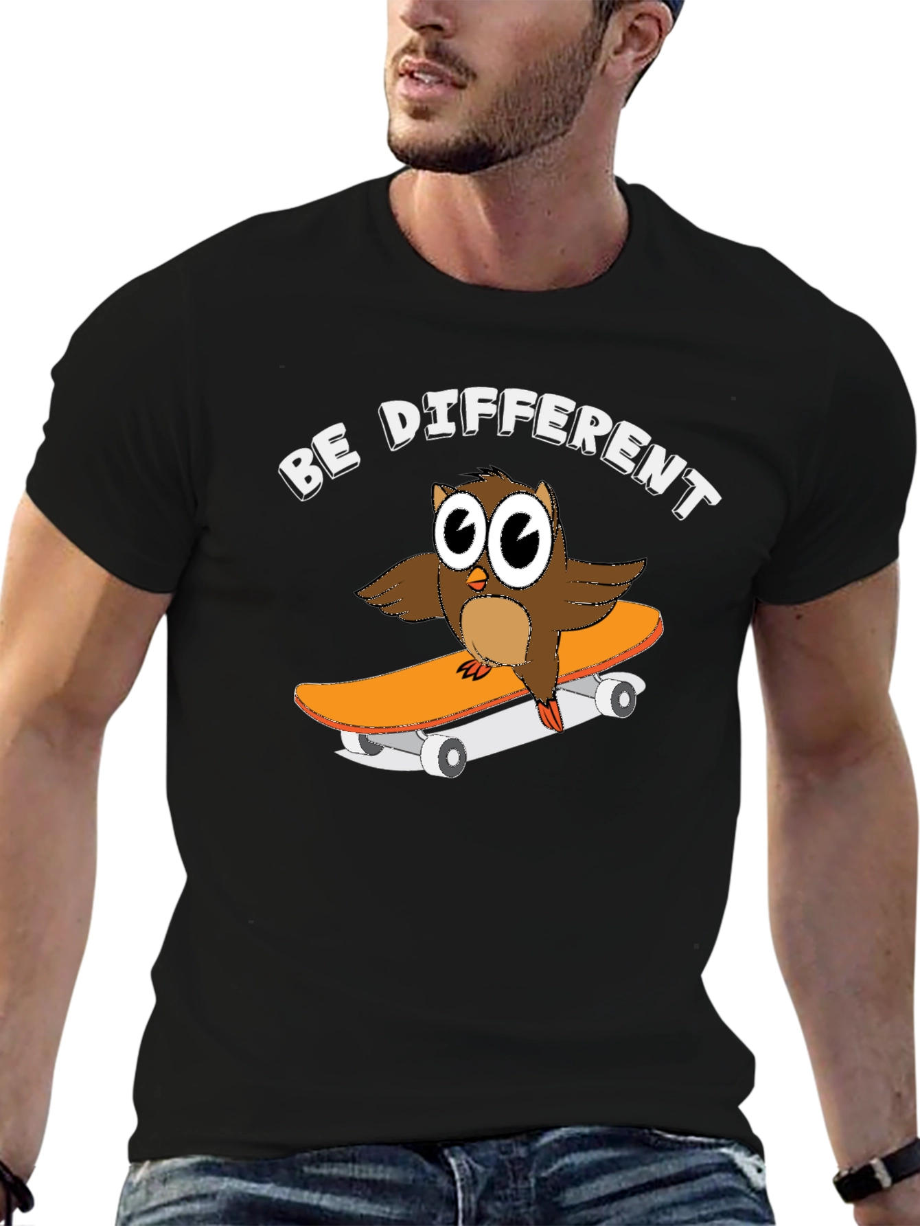 Be Different Owl Skateboard Graphic Tee