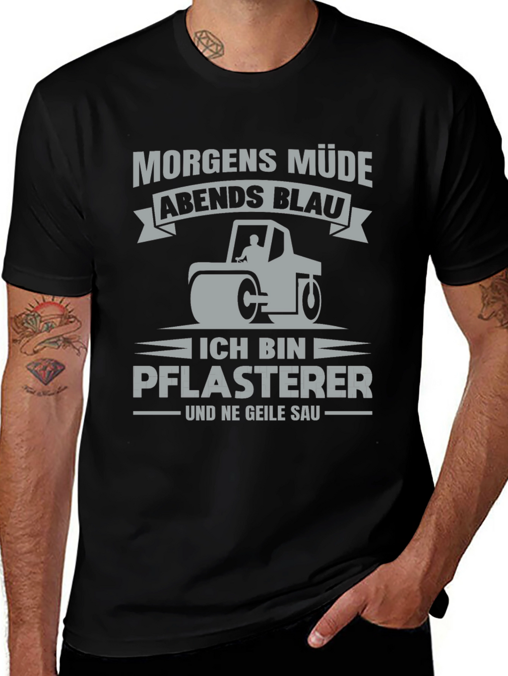 Funny German Paving Crew Shirt - Morgen Müde