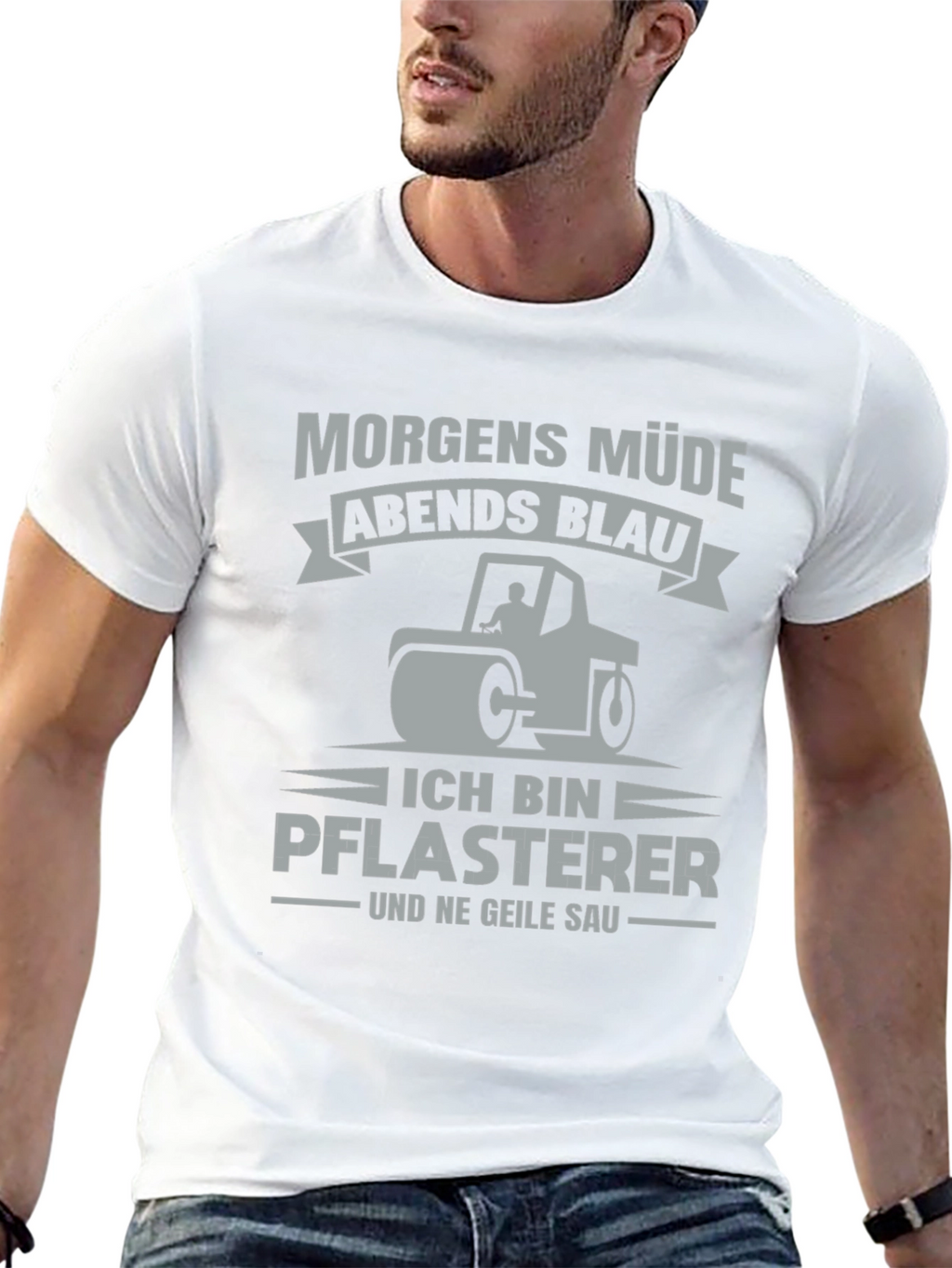 Funny German Paving Crew Shirt - Morgen Müde