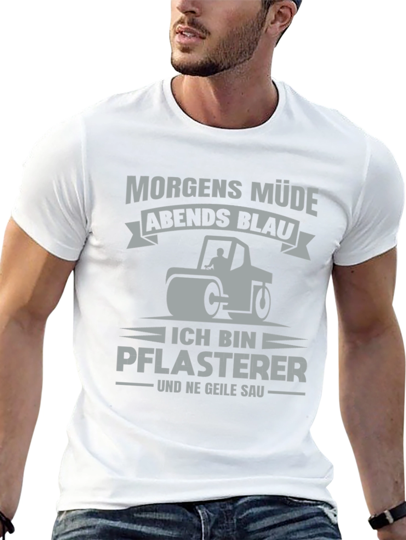 Funny German Paving Crew Shirt - Morgen Müde