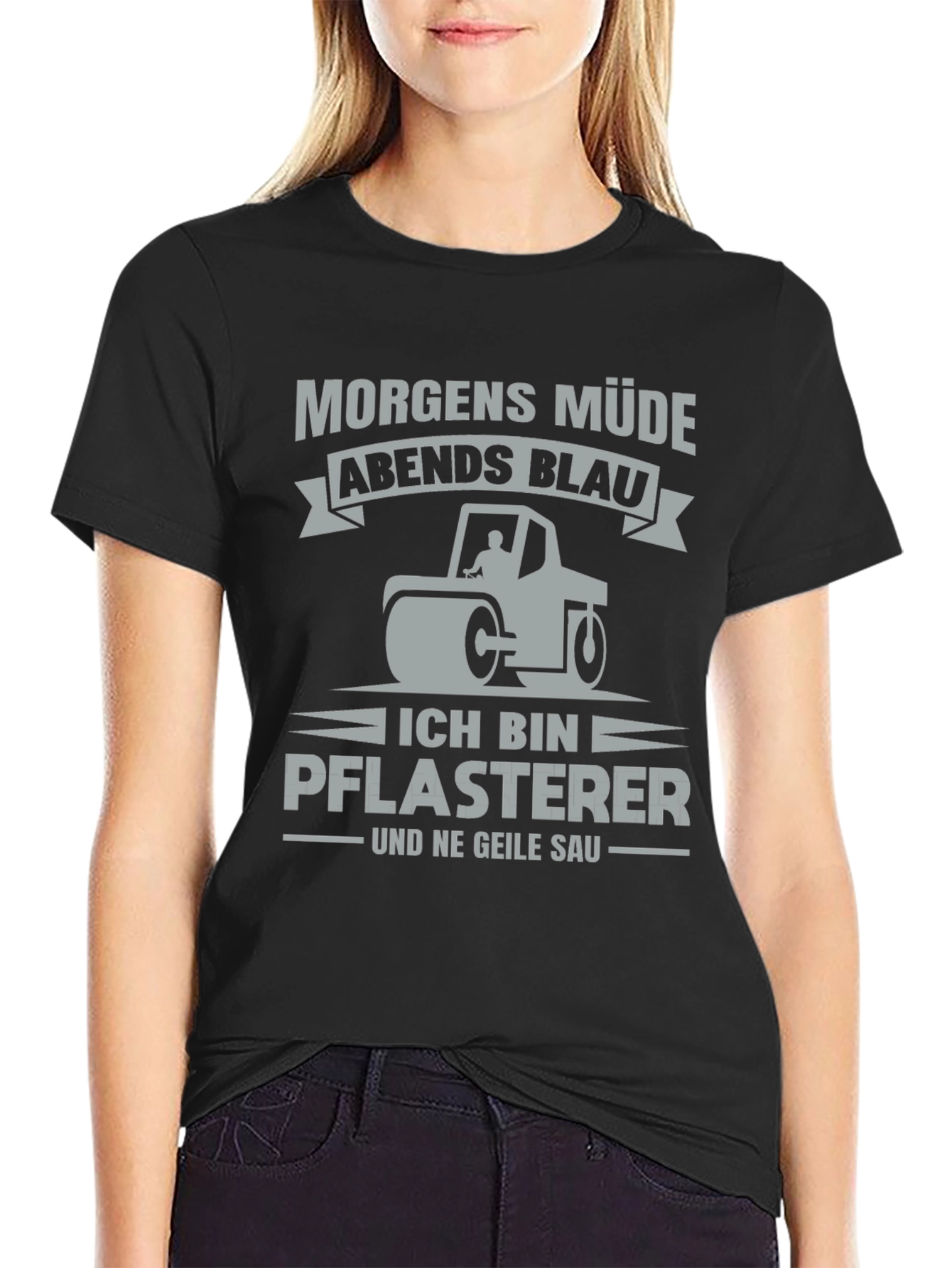 Funny German Paving Crew Shirt - Morgen Müde