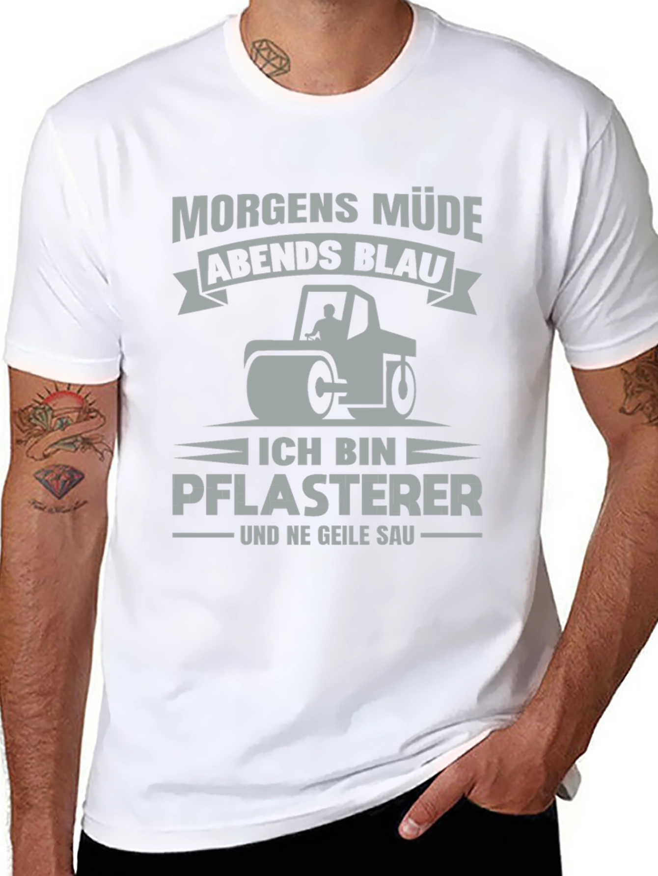 Funny German Paving Crew Shirt - Morgen Müde