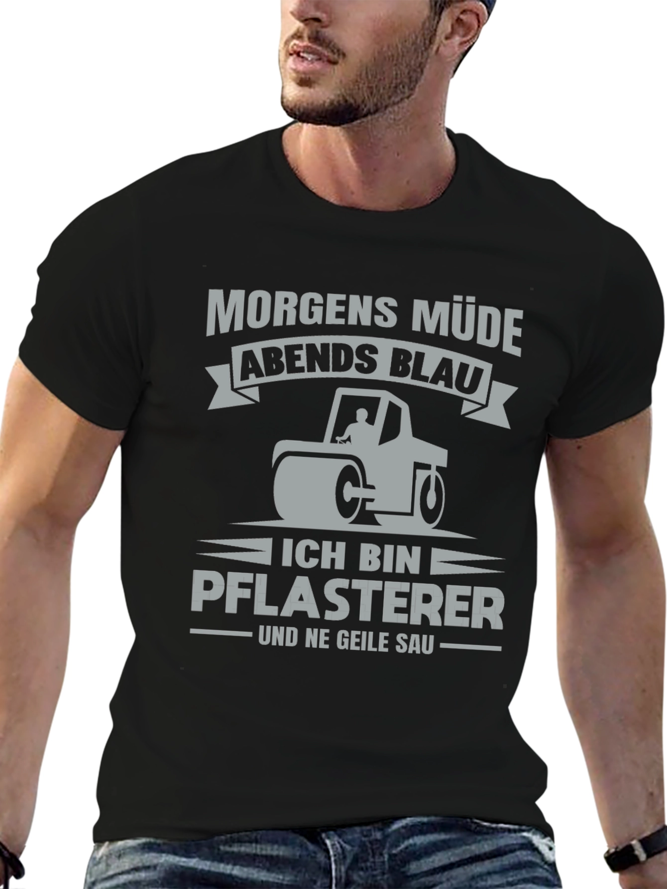 Funny German Paving Crew Shirt - Morgen Müde
