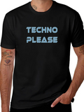 Techno Please Graphic T-Shirt - Black