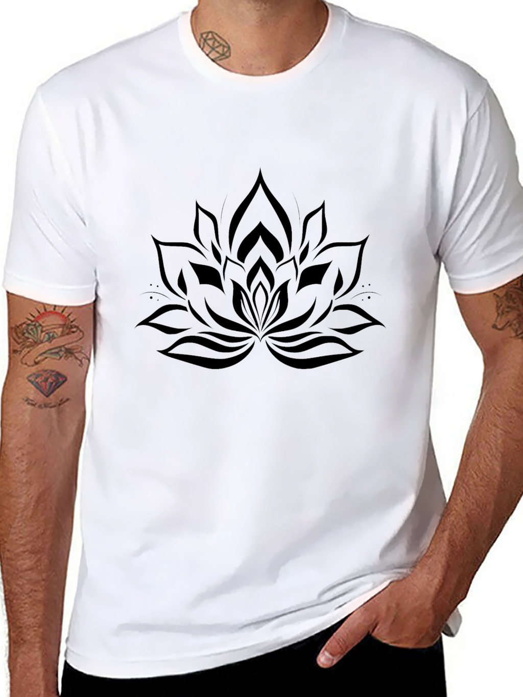 Lotus Mandala Black T-Shirt