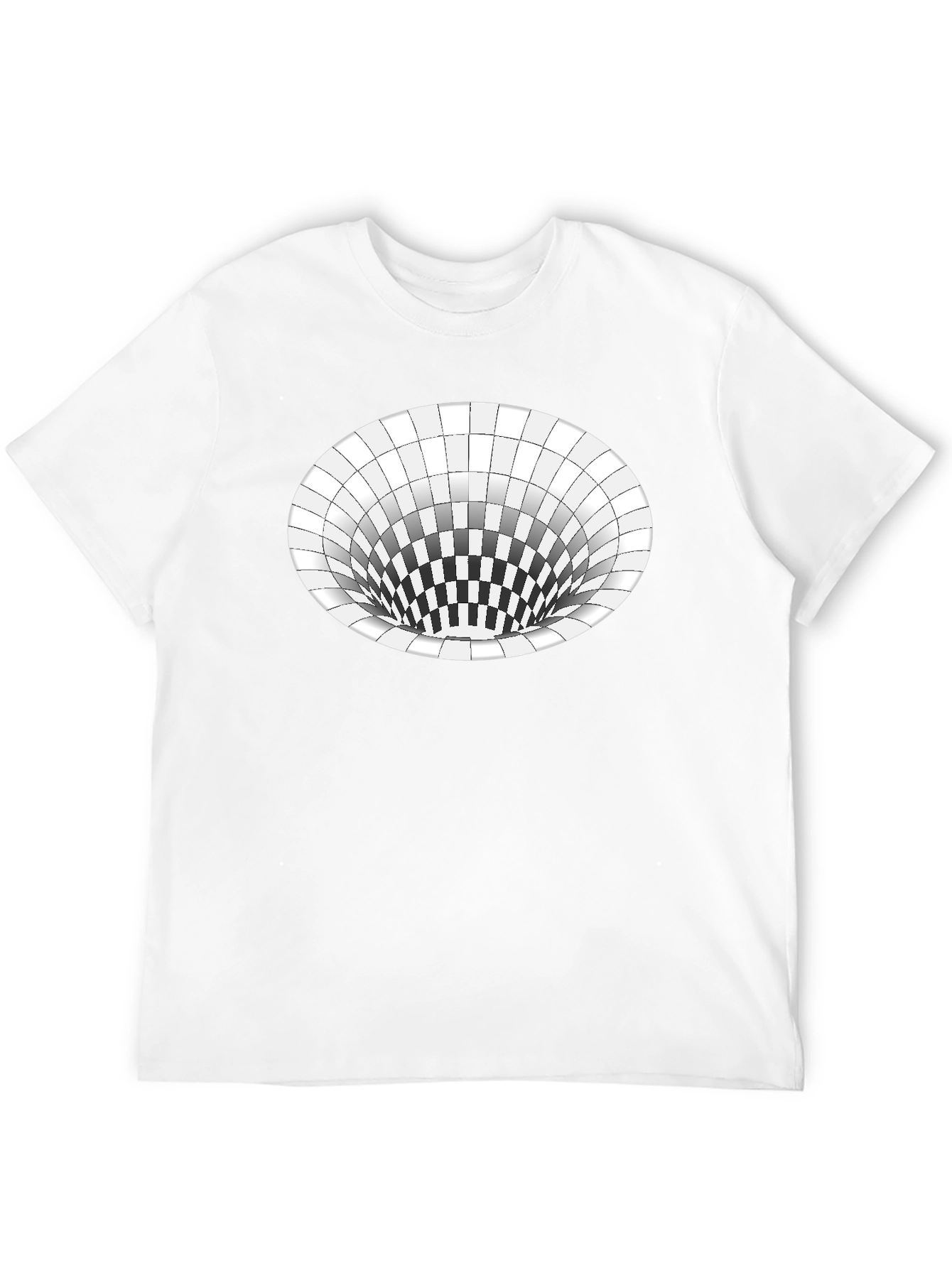 Optical Illusion Hole Tee - Unisex Black T-Shirt