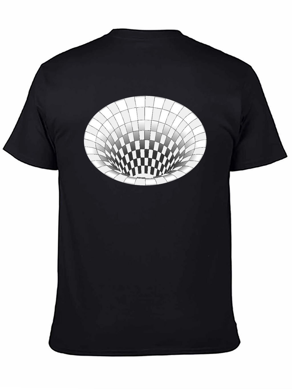 Optical Illusion Hole Tee - Unisex Black T-Shirt