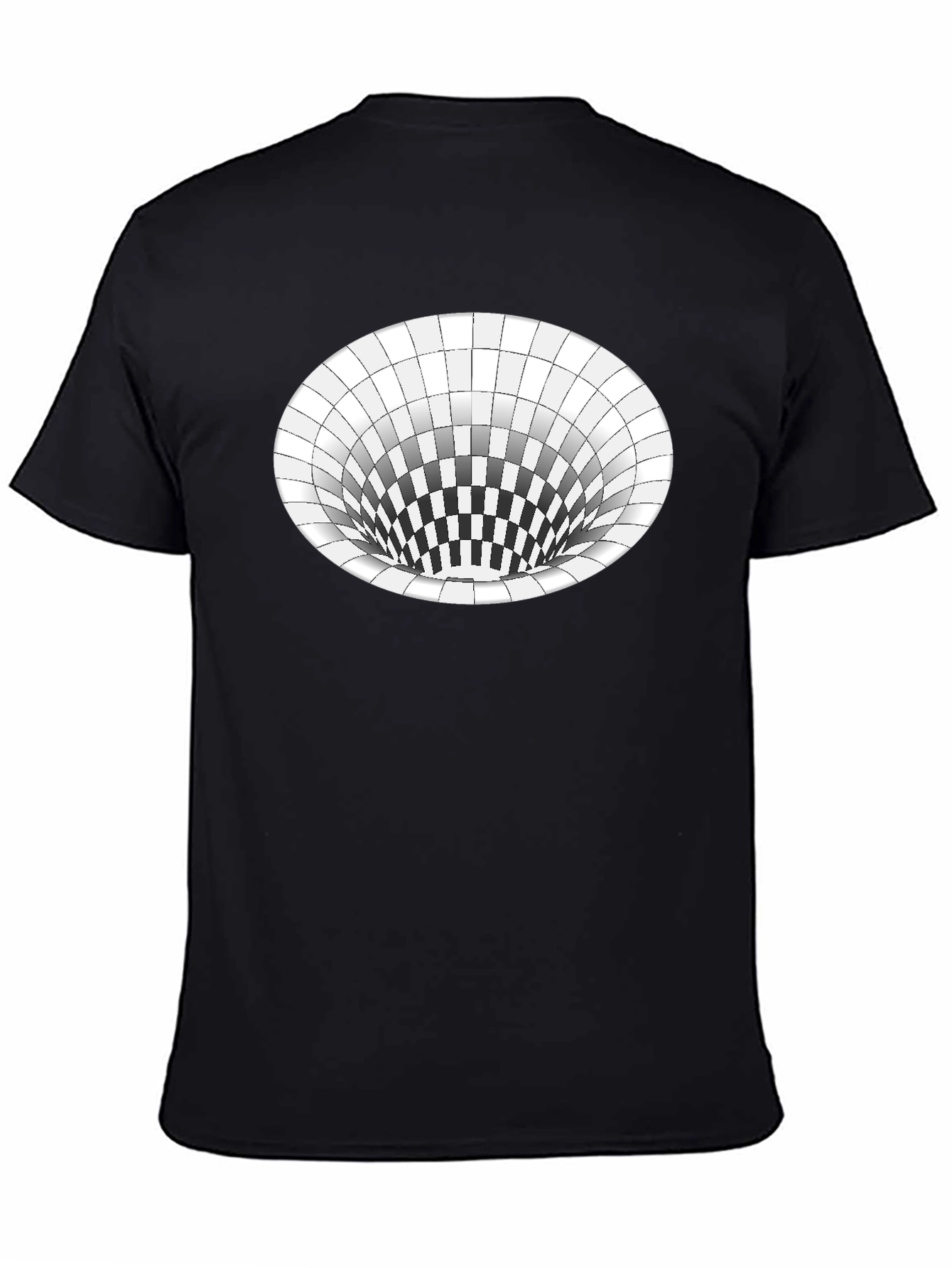 Optical Illusion Hole Tee - Unisex Black T-Shirt