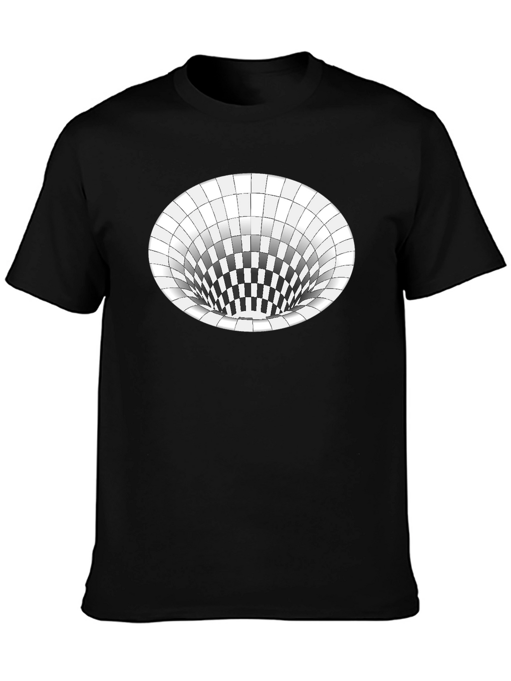 Optical Illusion Hole Tee - Unisex Black T-Shirt