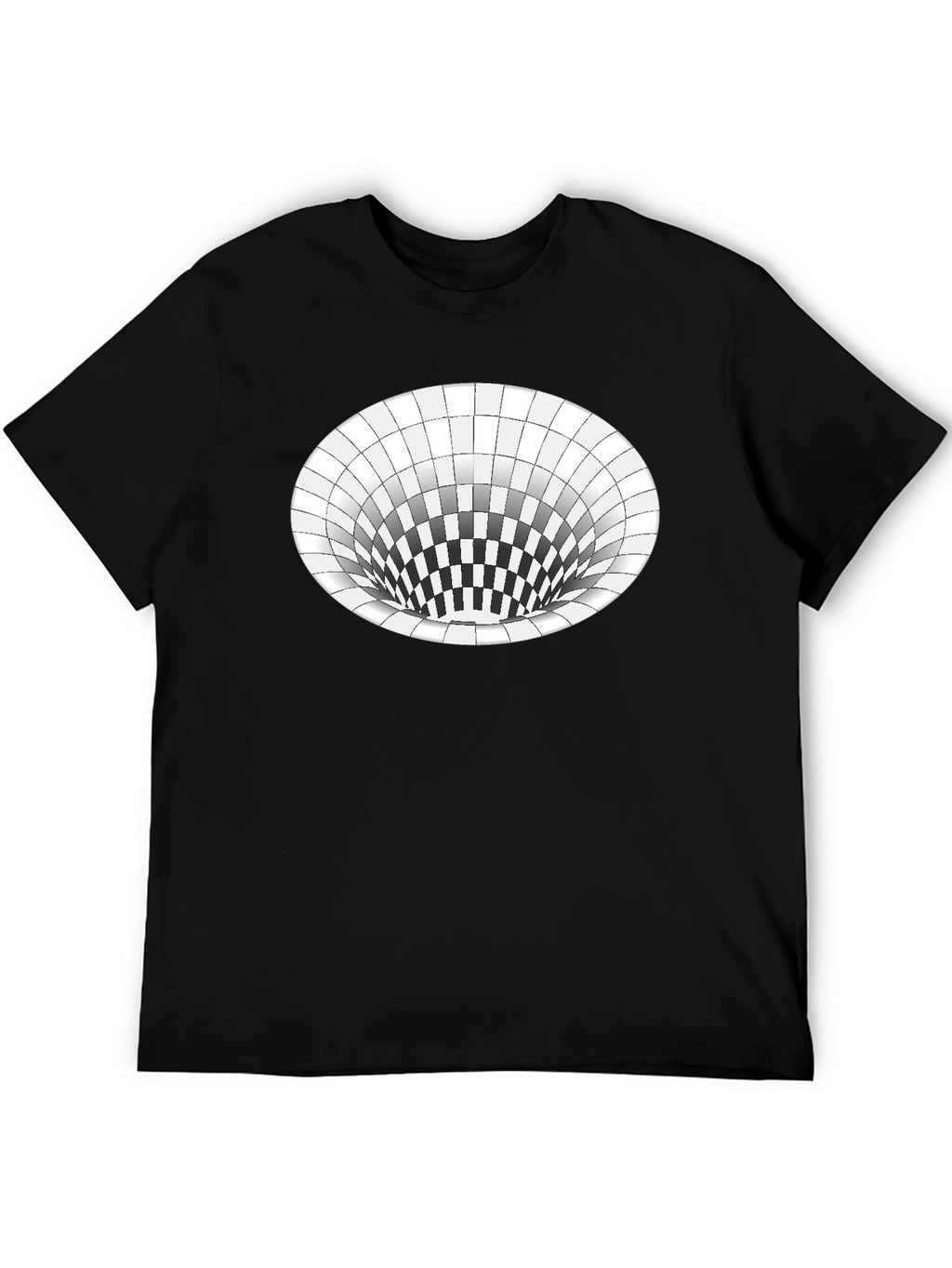 Optical Illusion Hole Tee - Unisex Black T-Shirt