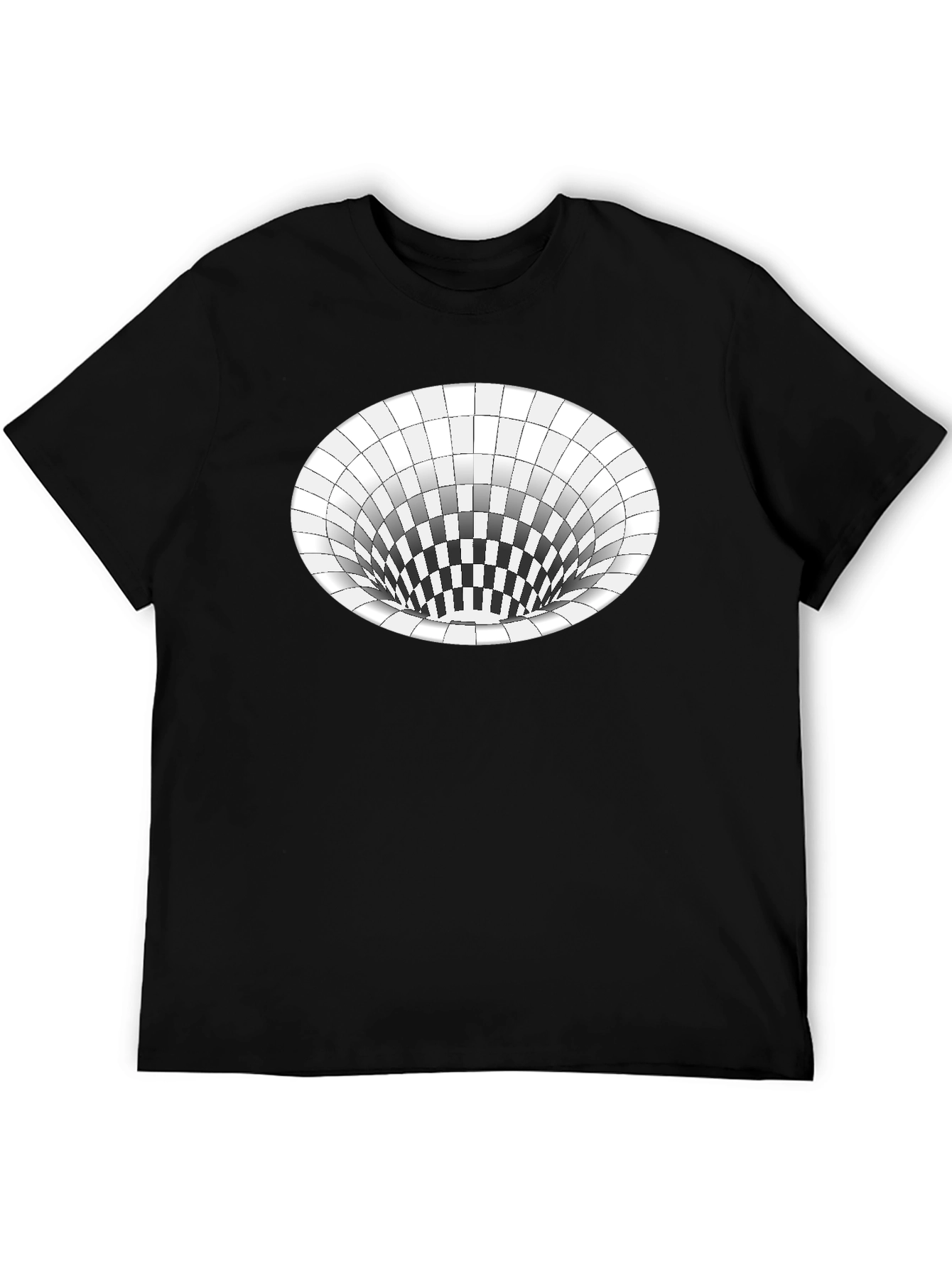Optical Illusion Hole Tee - Unisex Black T-Shirt