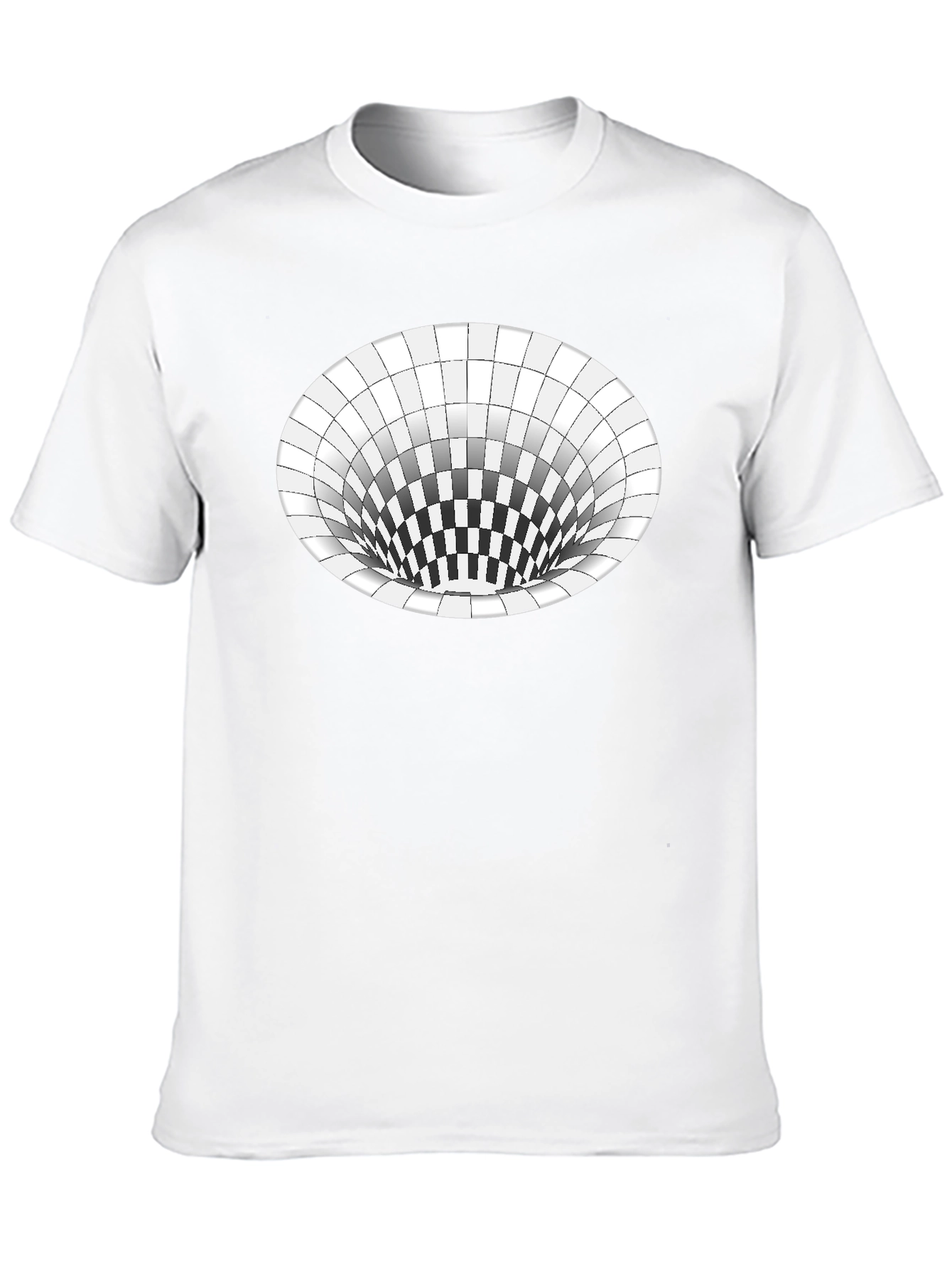 Optical Illusion Hole Tee - Unisex Black T-Shirt