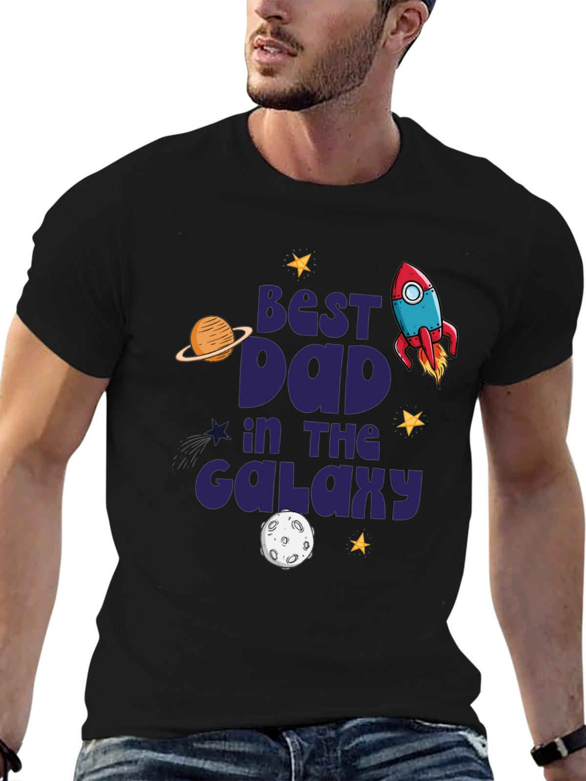Best Dad in the Galaxy Graphic T-Shirt