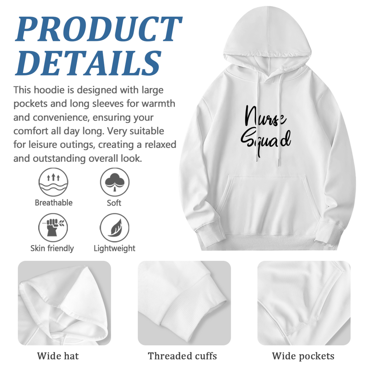 Nurse Hoodie - Trendy Streetwear Graphic Sweatshirt #0487