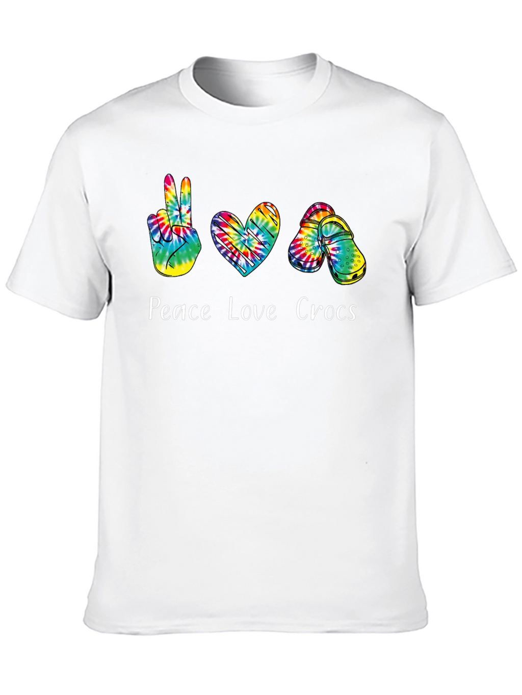 Peace Love Crocs Tie-Dye T-Shirt