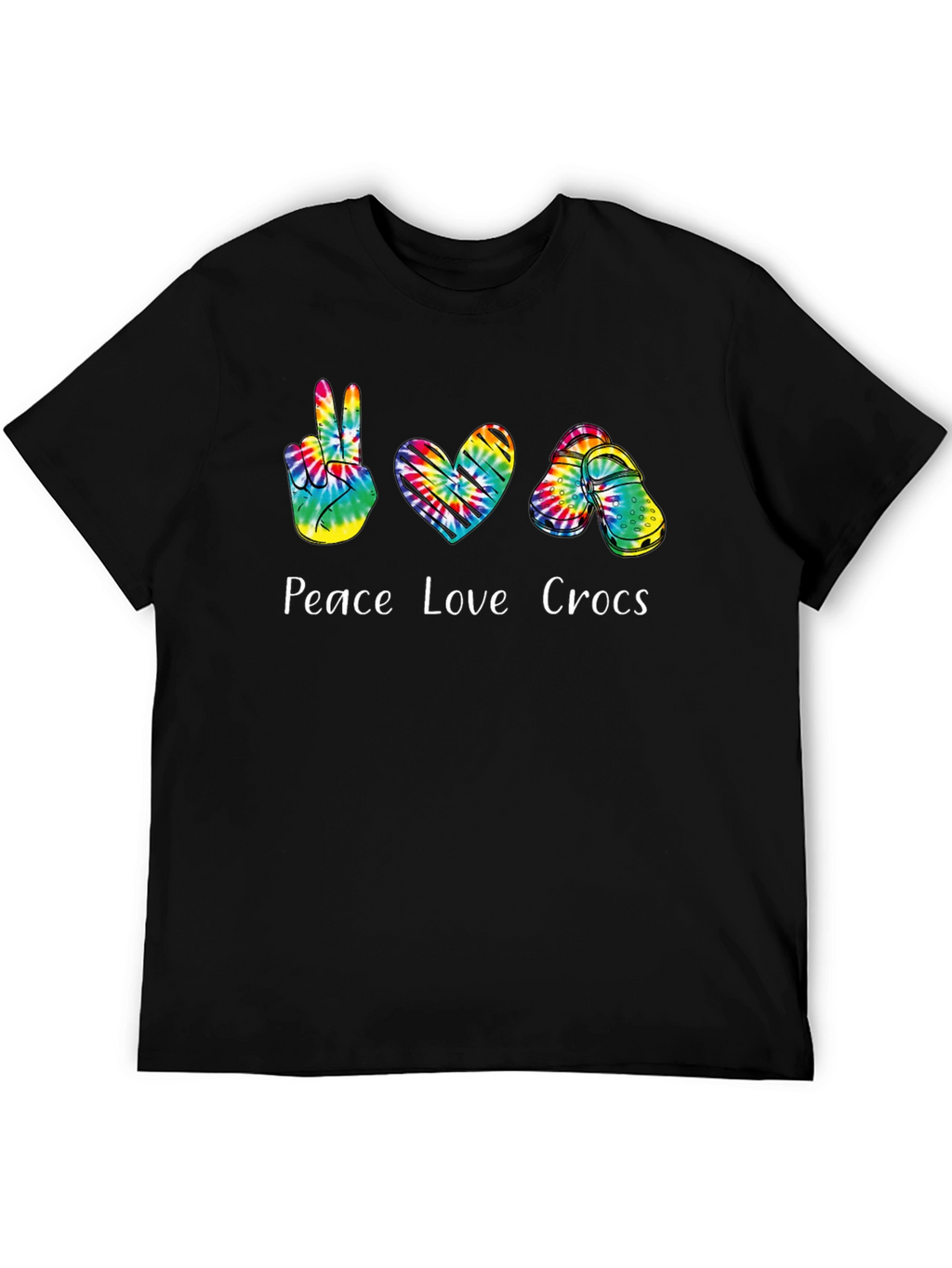Peace Love Crocs Tie-Dye T-Shirt