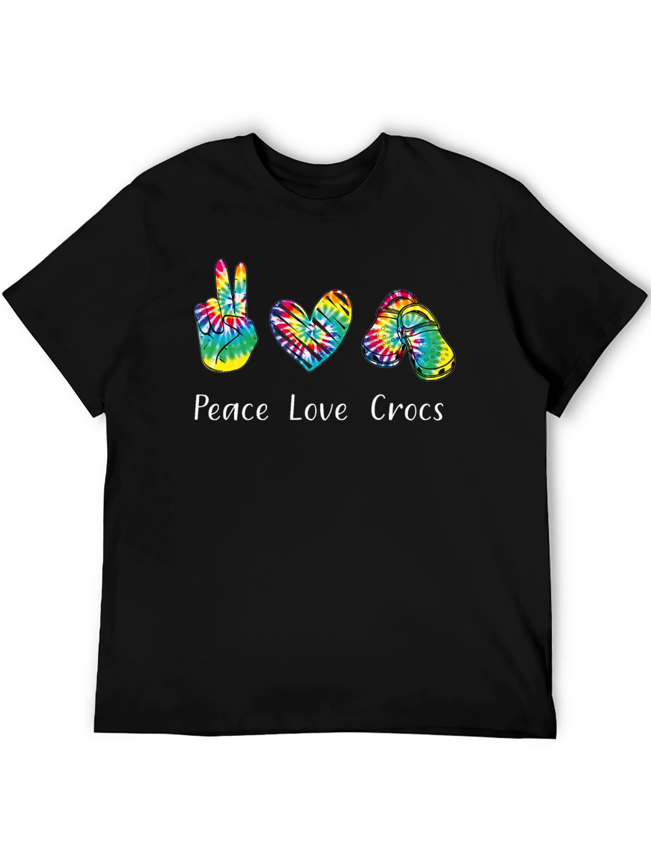 Peace Love Crocs Tie-Dye T-Shirt