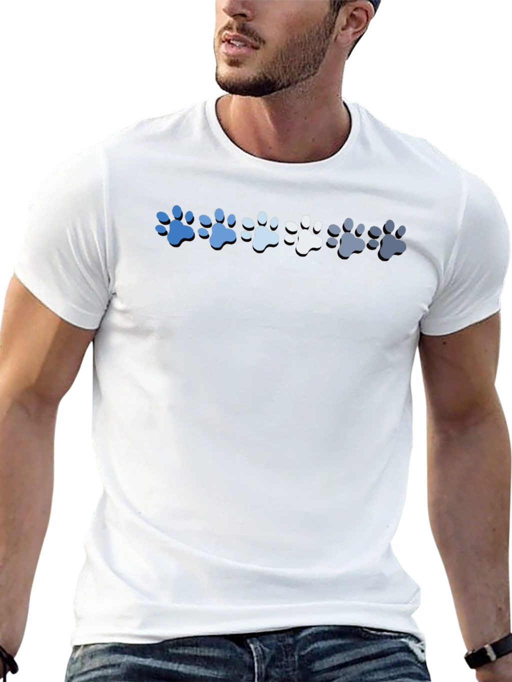 Paw Print Gradient T-Shirt - Casual Style