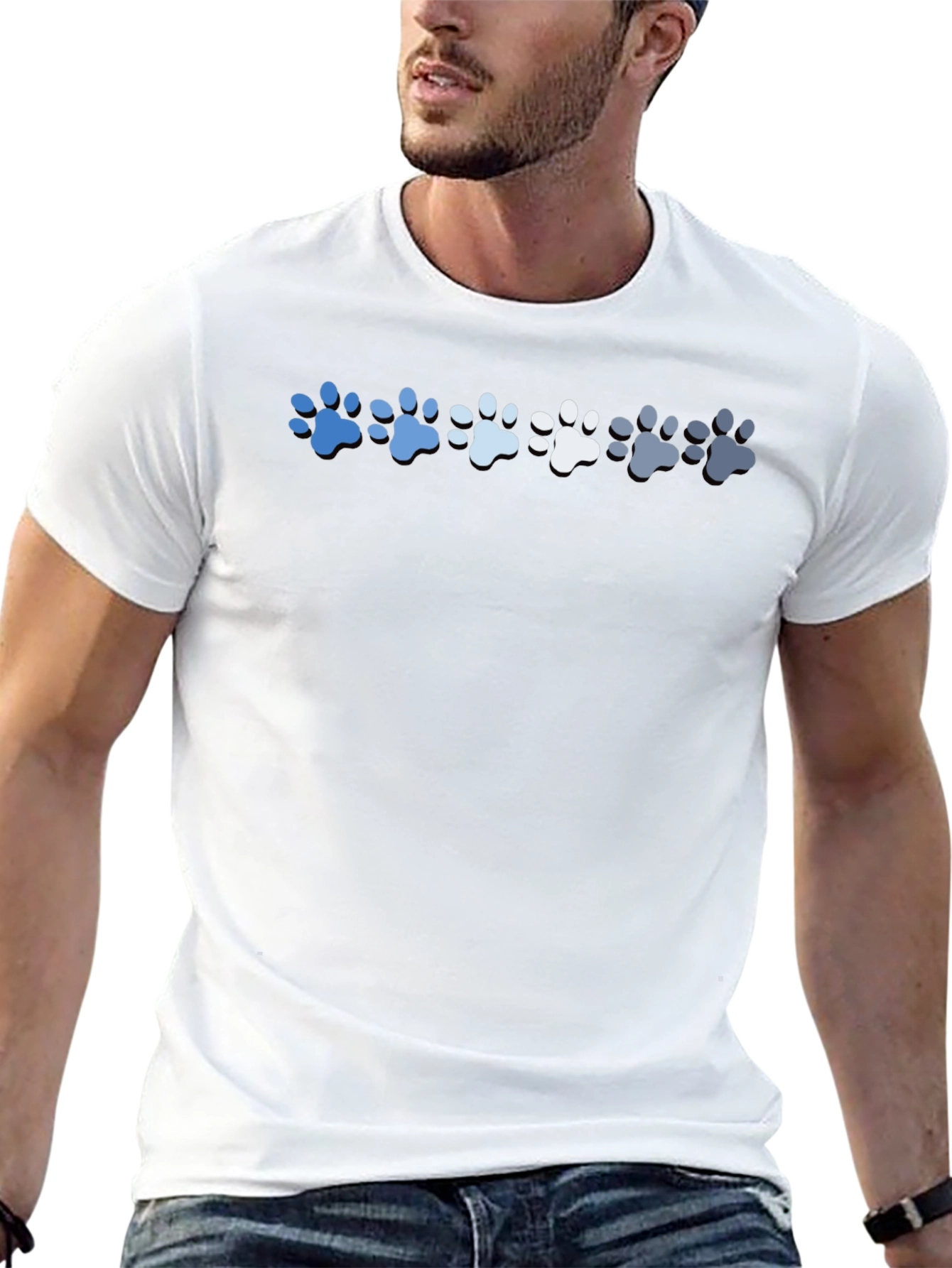 Paw Print Gradient T-Shirt - Casual Style