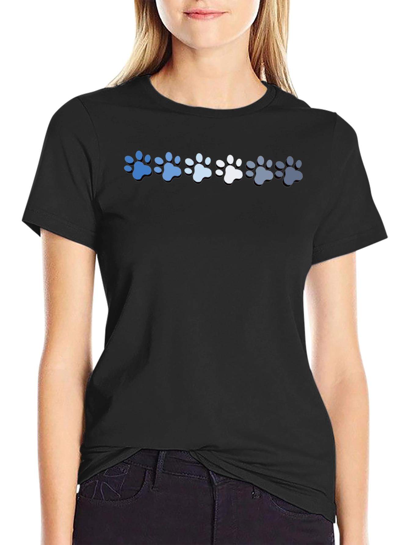 Paw Print Gradient T-Shirt - Casual Style