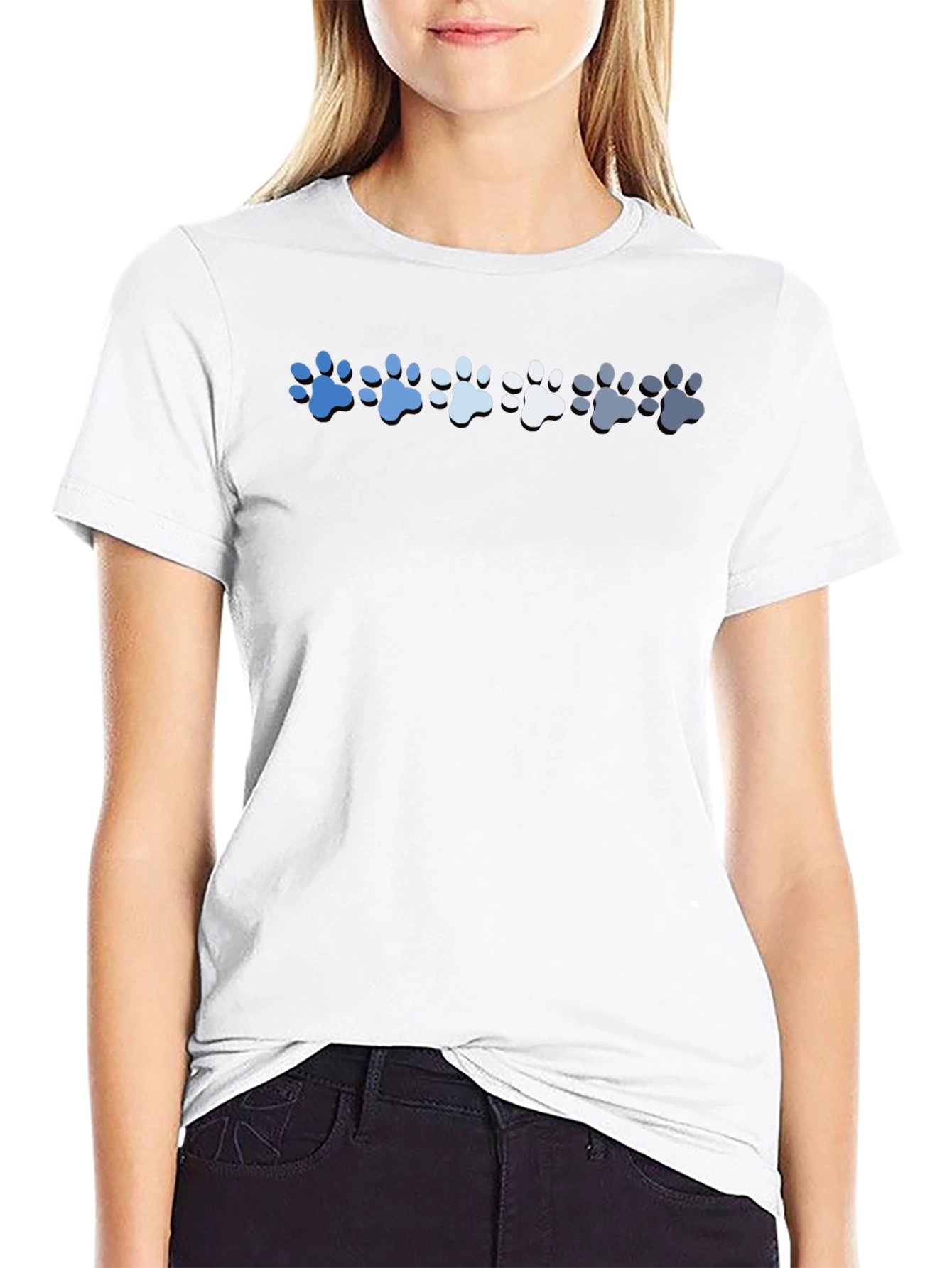 Paw Print Gradient T-Shirt - Casual Style