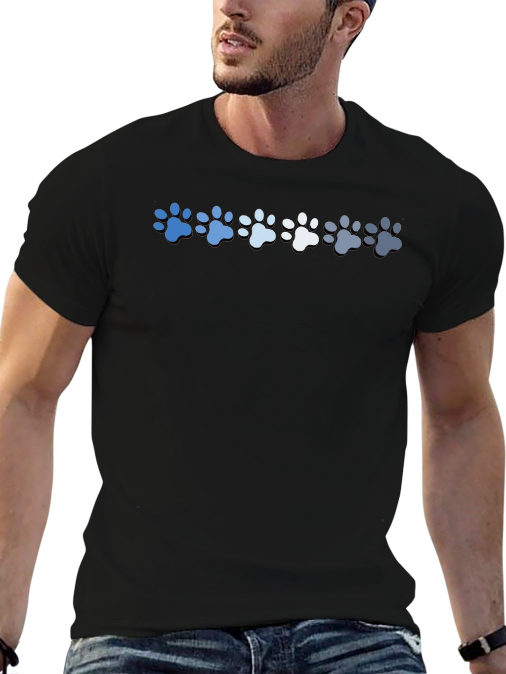 Paw Print Gradient T-Shirt - Casual Style