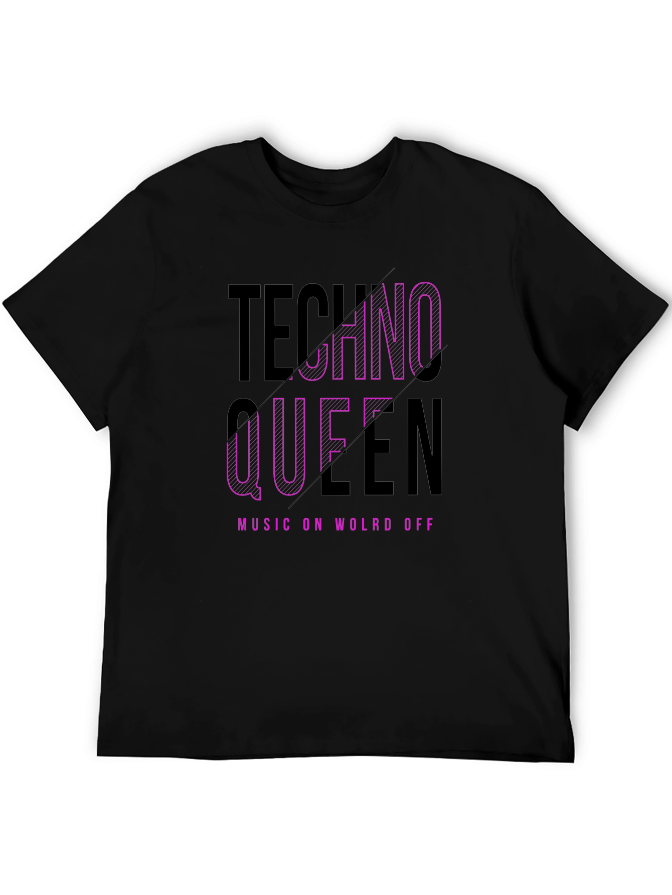 Techno Queen Graphic Black T-Shirt