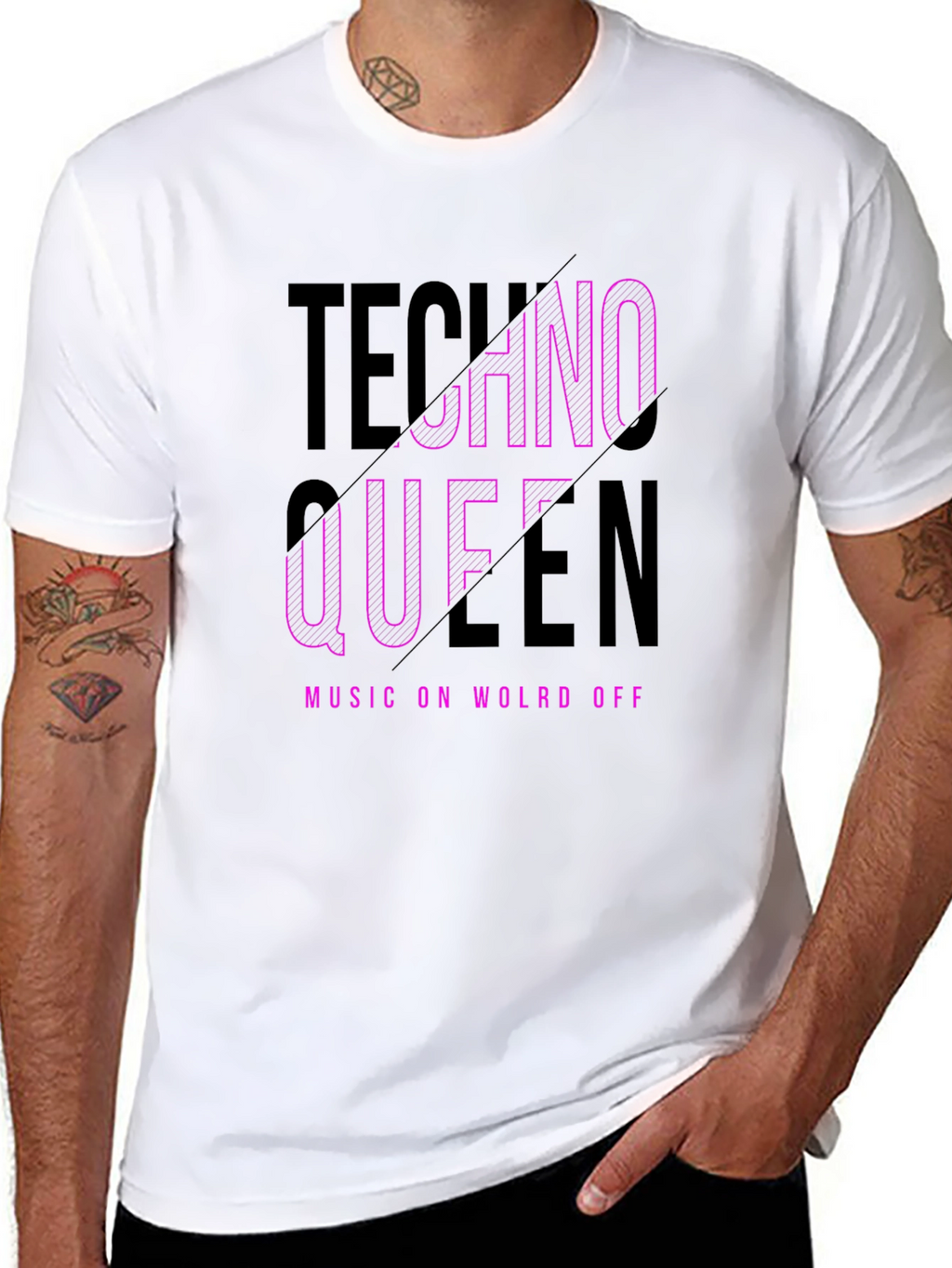 Techno Queen Graphic Black T-Shirt