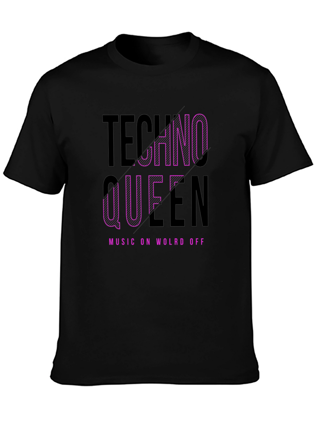 Techno Queen Graphic Black T-Shirt
