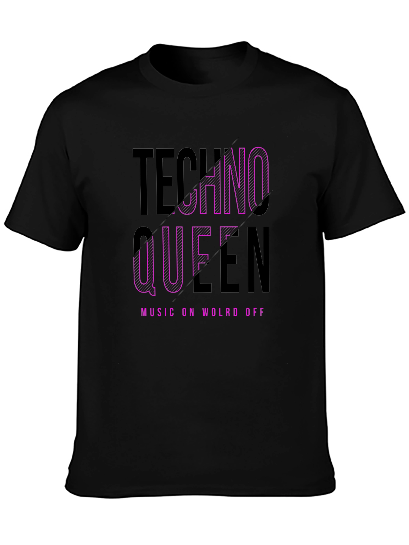 Techno Queen Graphic Black T-Shirt